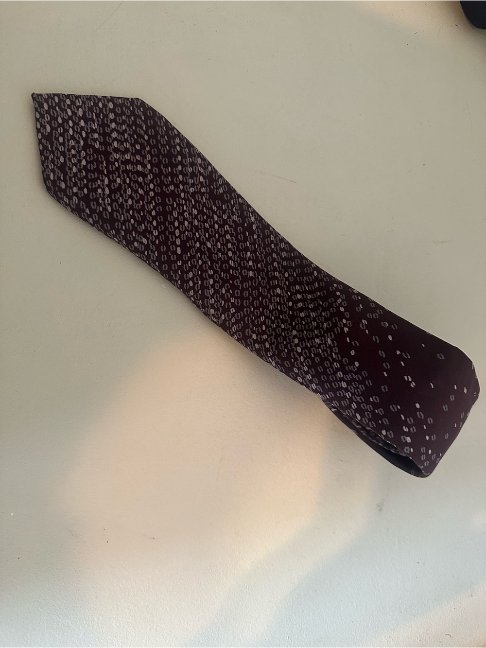 Men's Dark Brown Patterned Silk Tie